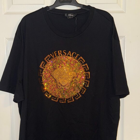 AUTHENTIC MENS VERSACE RHINESTONE MEDUSA T SHIRT SIZE SLIM 5XL....FITS 2XL $1750 - Picture 1 of 10